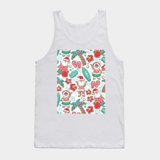 Mele Kalikimaka Hawaiian Christmas gingerbread cookies // pattern // white background Tank Top